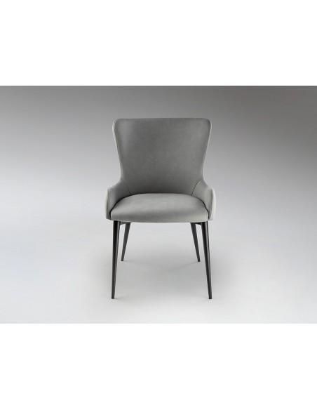 Silla de estilo moderno TELMA de Metal Negro Mate con Asiento y Respaldo Tapizado