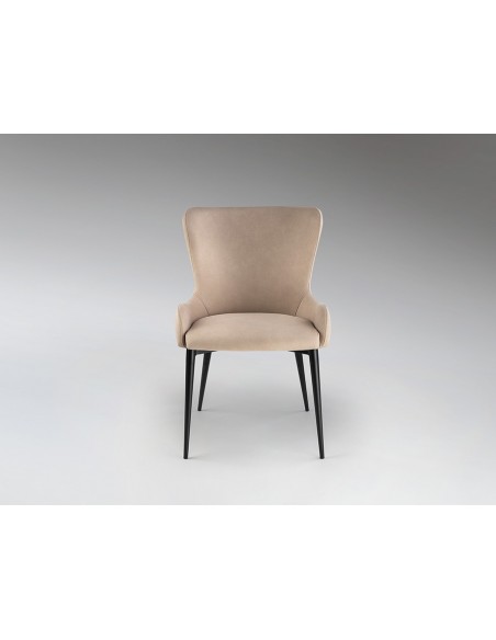 Silla de estilo moderno TELMA de Metal Negro Mate con Asiento y Respaldo Tapizado