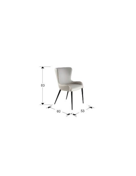 Silla de estilo moderno TELMA de Metal Negro Mate con Asiento y Respaldo Tapizado