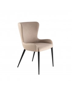 Silla de estilo moderno TELMA de Metal Negro Mate con...