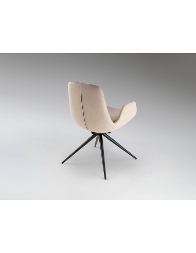 Silla giratoria ZUNA en metal negro y tapizado...