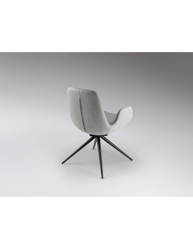 Silla giratoria ZUNA en metal negro y tapizado...