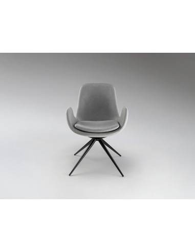 Silla giratoria ZUNA en metal negro y tapizado...