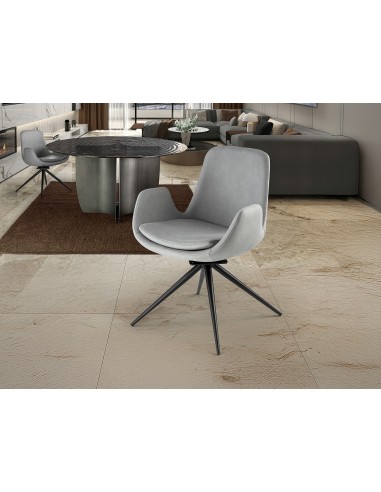 Poltrona giratória ZUNA em metal preto e...