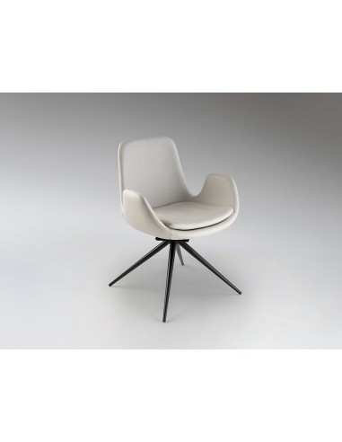 Silla giratoria ZUNA en metal negro y tapizado...