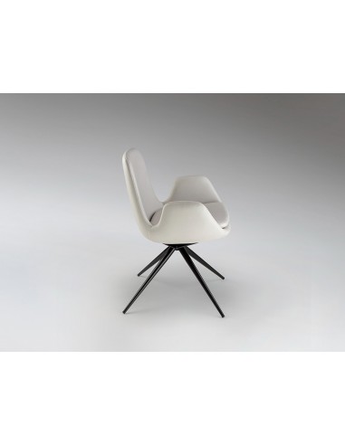 Silla giratoria ZUNA en metal negro y tapizado...