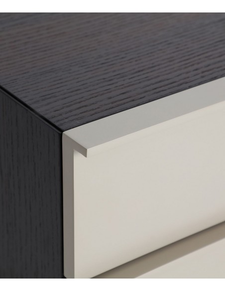 Mesinha LINDFLUR design contemporâneo em madeira cinzenta e carvalho