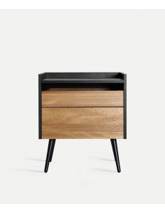 Mesa de cabeceira BRUSSA design castanho/preto 2