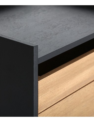 Mesa de cabeceira BRUSSA design castanho/preto