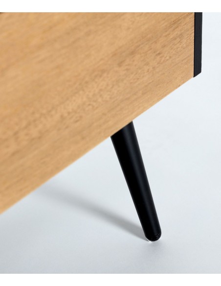 Mesita de noche BRUSSA 50 X 53 CM,diseño contemporáneo en madera marrón/negro