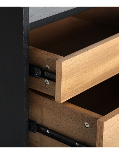 Mesa de cabeceira BRUSSA design castanho/preto