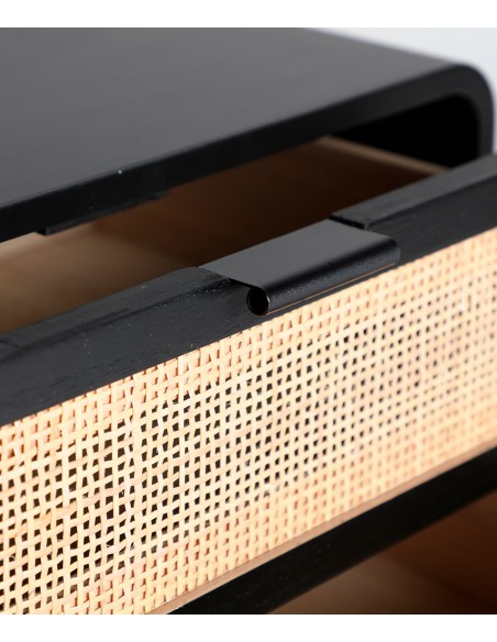Mesinha BEILEN com rattan e design contemporâneo