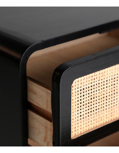 Mesinha BEILEN com rattan e design contemporâneo