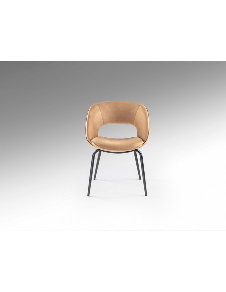 Silla de estilo moderno NIM en Símil Ante con Patas Metálicas Negras