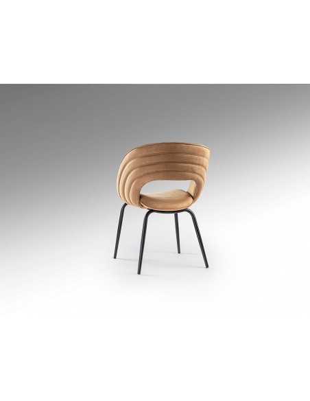 Silla de estilo moderno NIM en Símil Ante con Patas Metálicas Negras