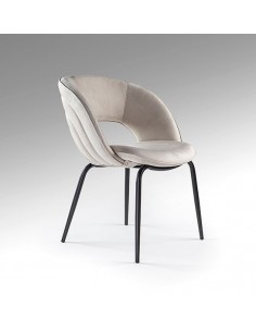 Silla de estilo moderno NIM en Símil Ante con Patas...