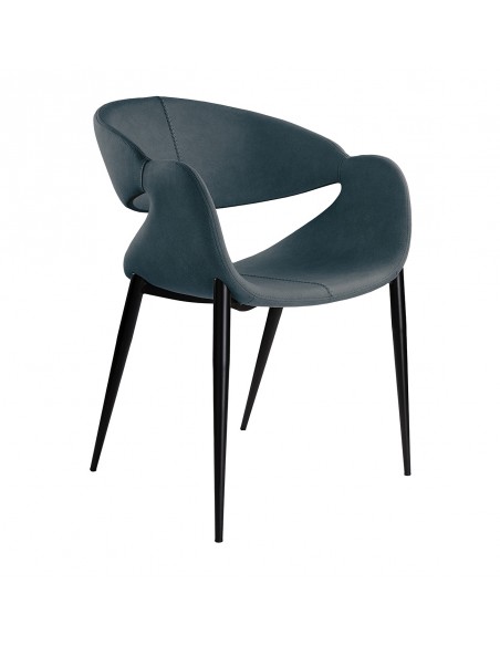 Silla de estilo moderno GIRO Tapizado Textil con Patas Metálicas Negras