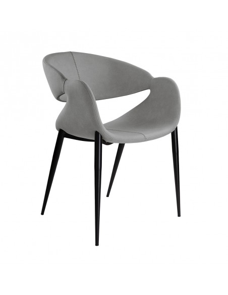 Silla de estilo moderno GIRO Tapizado Textil con Patas Metálicas Negras