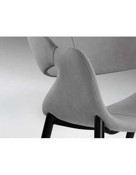 Silla de estilo moderno GIRO Tapizado Textil con Patas Metálicas Negras