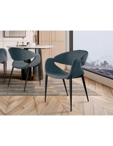 Silla de estilo moderno GIRO Tapizado Textil...