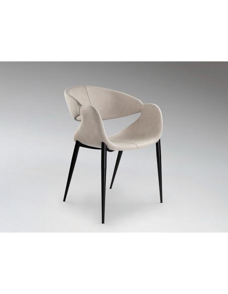 Silla de estilo moderno GIRO Tapizado Textil con Patas Metálicas Negras