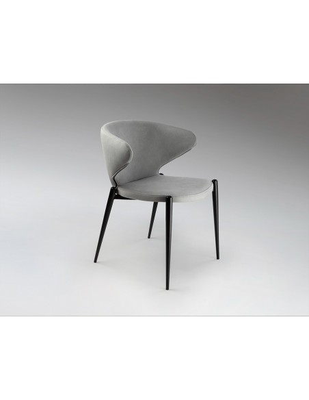 Silla de estilo moderno ALIZE de Estilo Moderno en Metal Negro y Tapizado Textil