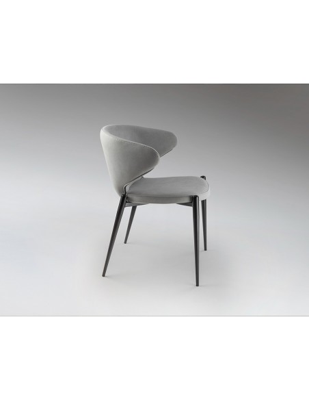 Silla de estilo moderno ALIZE de Estilo Moderno en Metal Negro y Tapizado Textil