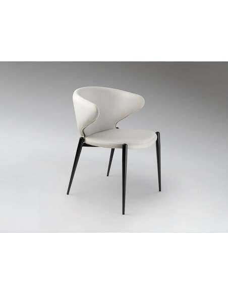 Silla de estilo moderno ALIZE de Estilo Moderno en Metal Negro y Tapizado Textil