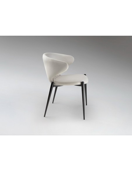 Silla de estilo moderno ALIZE de Estilo Moderno en Metal Negro y Tapizado Textil