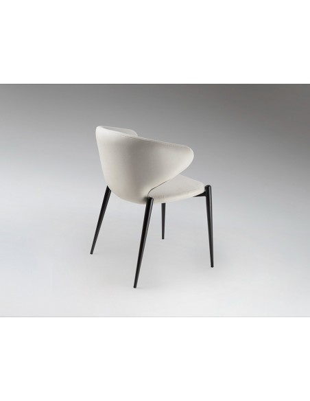 Silla de estilo moderno ALIZE de Estilo Moderno en Metal Negro y Tapizado Textil