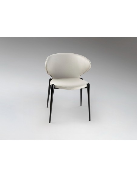 Silla de estilo moderno ALIZE de Estilo Moderno en Metal Negro y Tapizado Textil