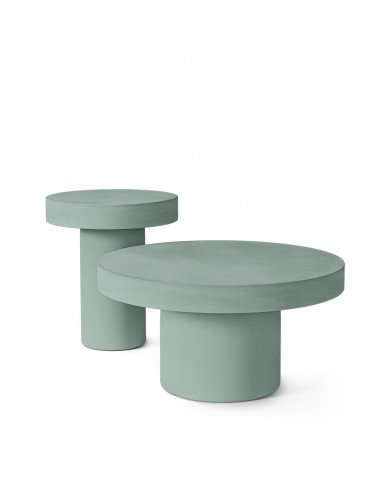 Mesa lateral em microcimento verde MIRKO 50 cm