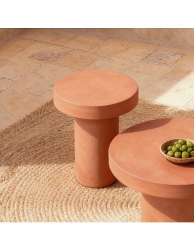 Mesa auxiliar en microcemento terracota MIRKO...