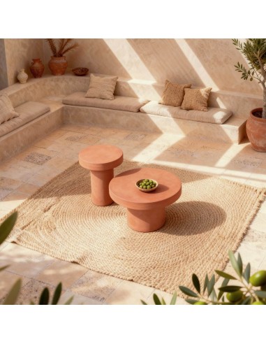Mesa auxiliar en microcemento terracota MIRKO...