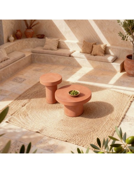Mesa lateral em microcimento terracota MIRKO 50 cm