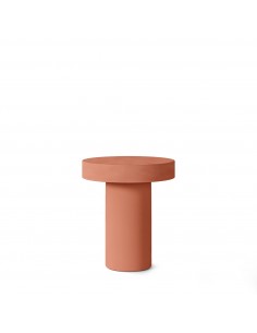 Mesa auxiliar en microcemento terracota MIRKO 50 cm