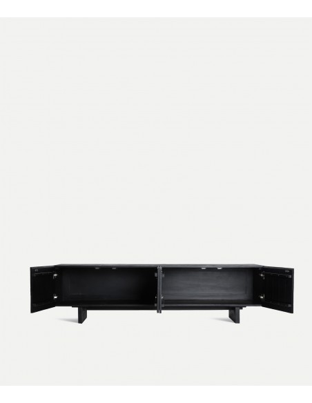 Mueble TV 180 x 42 BOULOC diseño étnico, madera mango negra