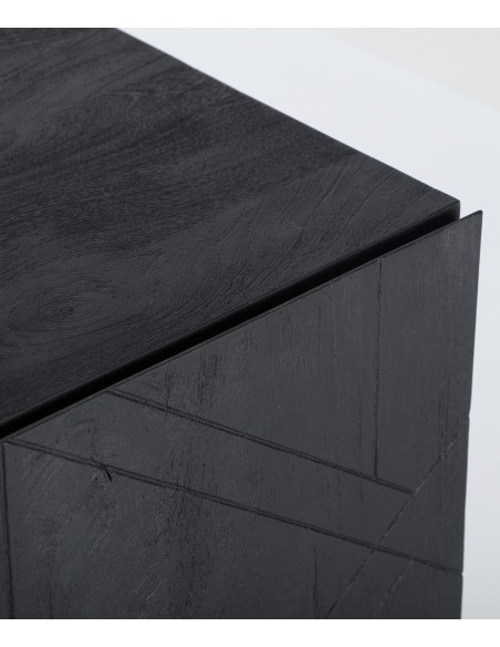 Mueble TV 180 x 42 BOULOC diseño étnico, madera mango negra