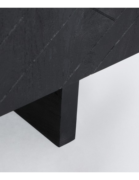 Suporte para TV BOULOC 180 x 42, design étnico, madeira de mangueira preta