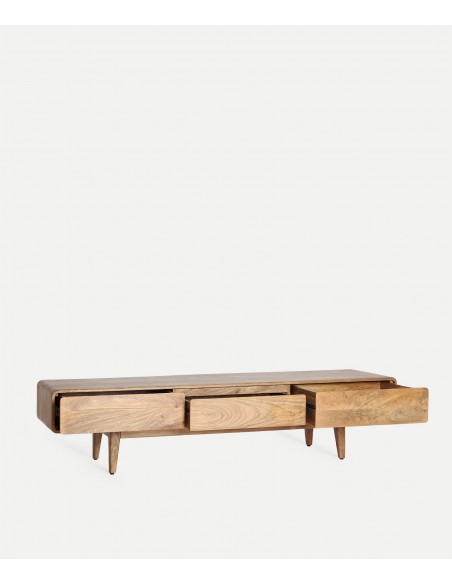 Mueble TV 180 x 40 FINHAN de diseño nórdico en madera de mango