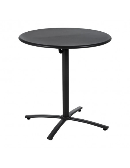 Mesa dobrável redonda compacta para exterior 70 cm, aço cinzento antracite.