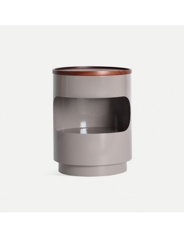 Mesita de noche NOA de diseño en hierro gris...