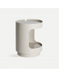 Mesita de noche MIST de diseño compacto en brillo blanco... 2