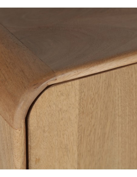 Mueble TV curvo CANADÁ 180 x 55, Madera de Mango Marrón Claro