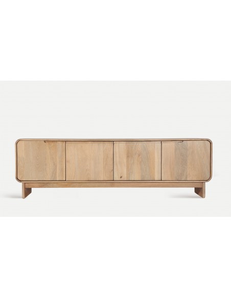 Mueble TV curvo CANADÁ 180 x 55, Madera de Mango Marrón Claro