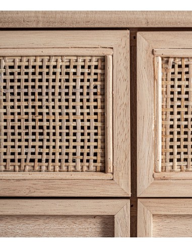 Móvel de TV colonial WURTZ 170 x 50, rattan e...