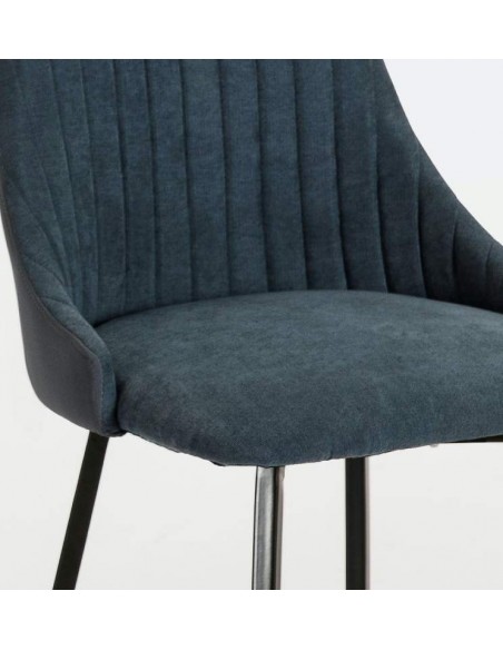 SILLA GIRATORIA ELMA, tela, metal negro