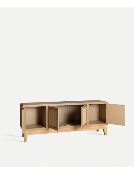 Móvel TV DOAZIT 160 x 63 cm Abeto Castanho Claro com Rejilla