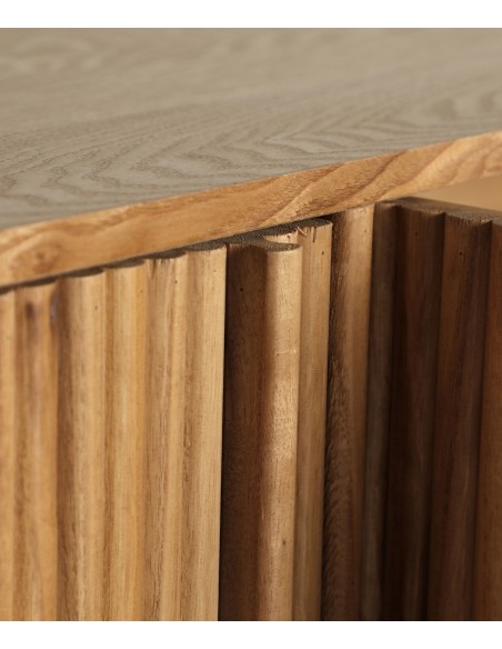 Mueble TV SKAGEN 160 x 56 cm de Madera de Paulownia Marrón Claro