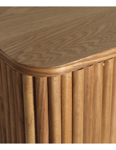 Mueble TV SKAGEN 160 x 56 cm de Madera de Paulownia Marrón Claro